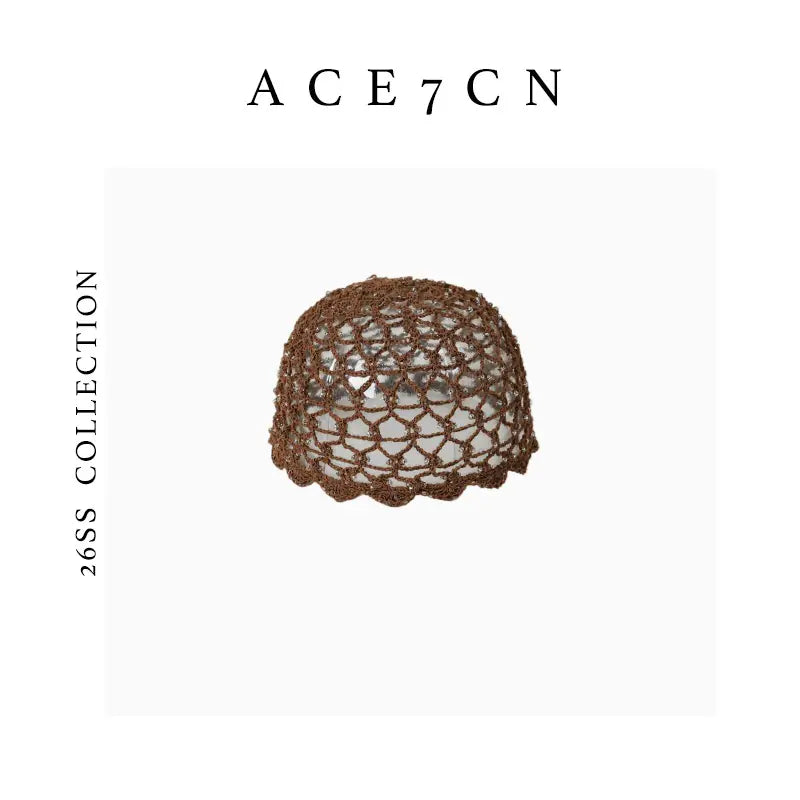 Beaded Petal-Brim Crochet Hat — ACE7CN
