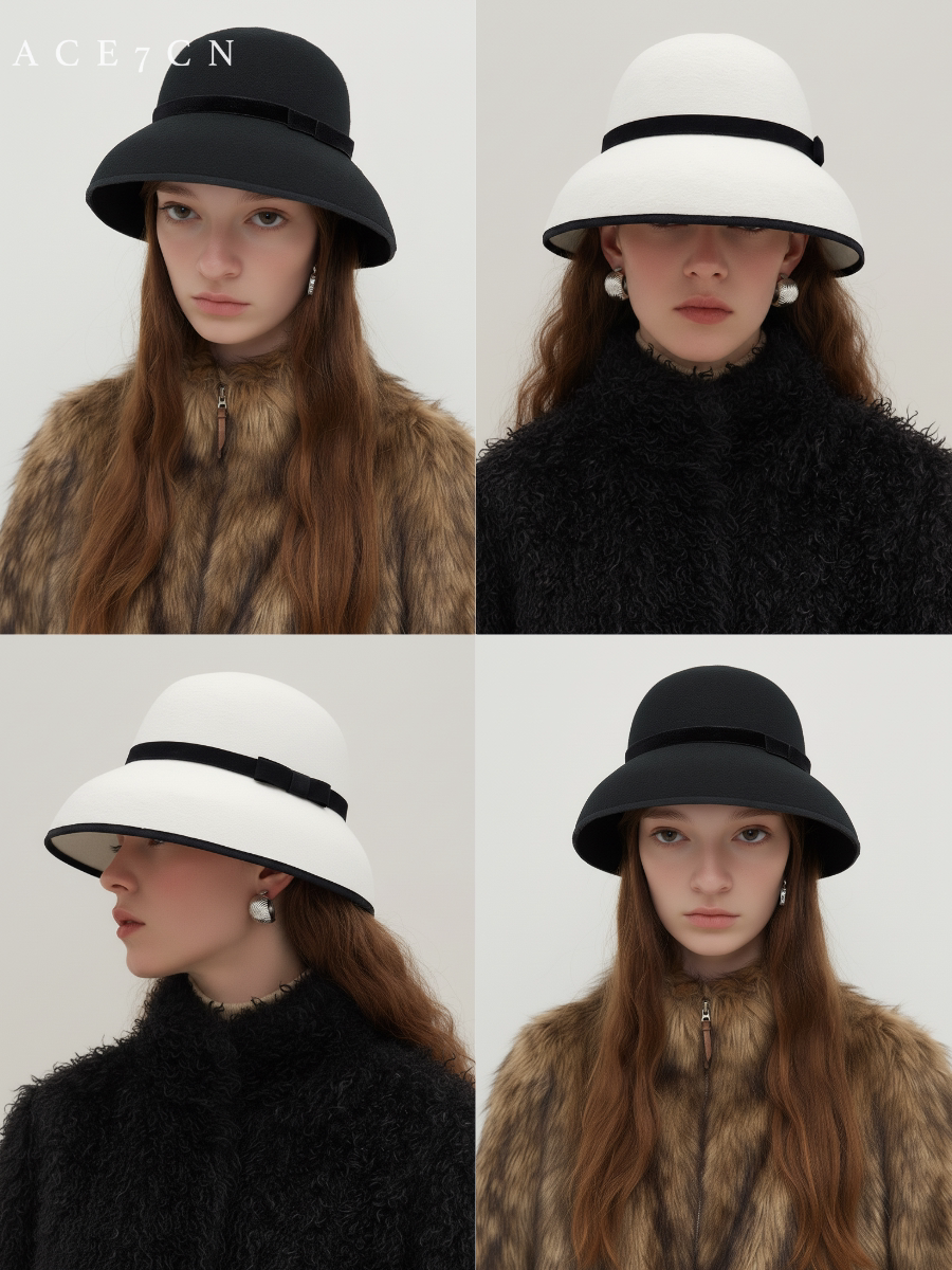 Wide-Brim Wool Cloche — ACE7CN