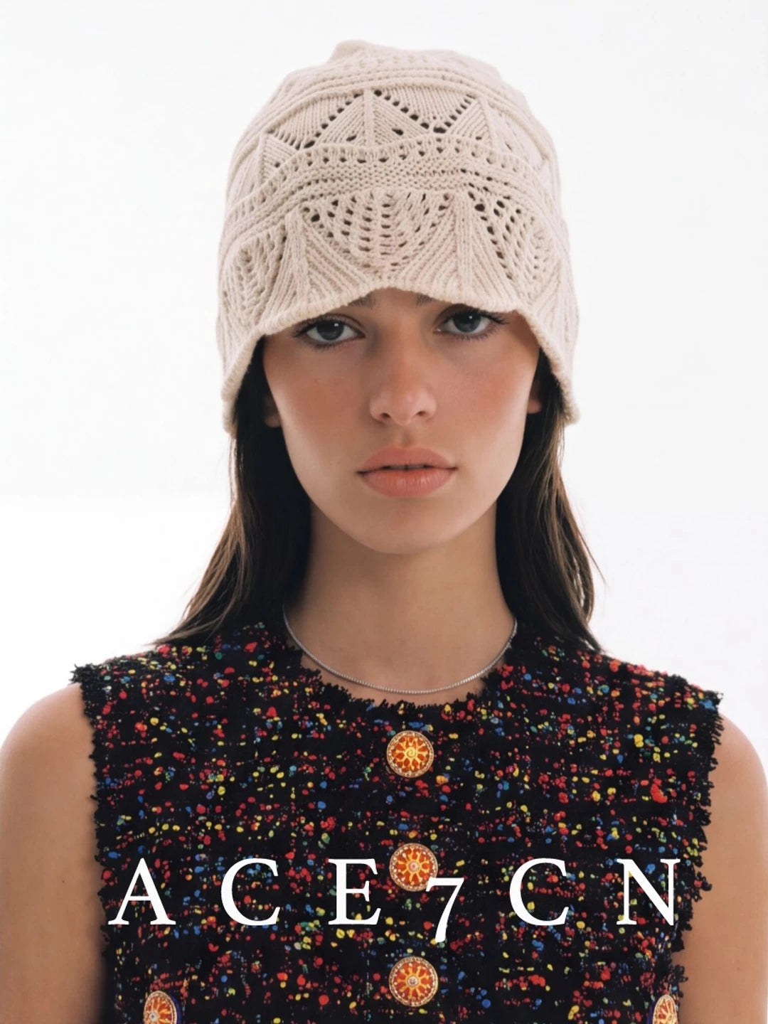 Vintage Niche Hand-Crochet Knit Beanie Chic Vintage Headwrap