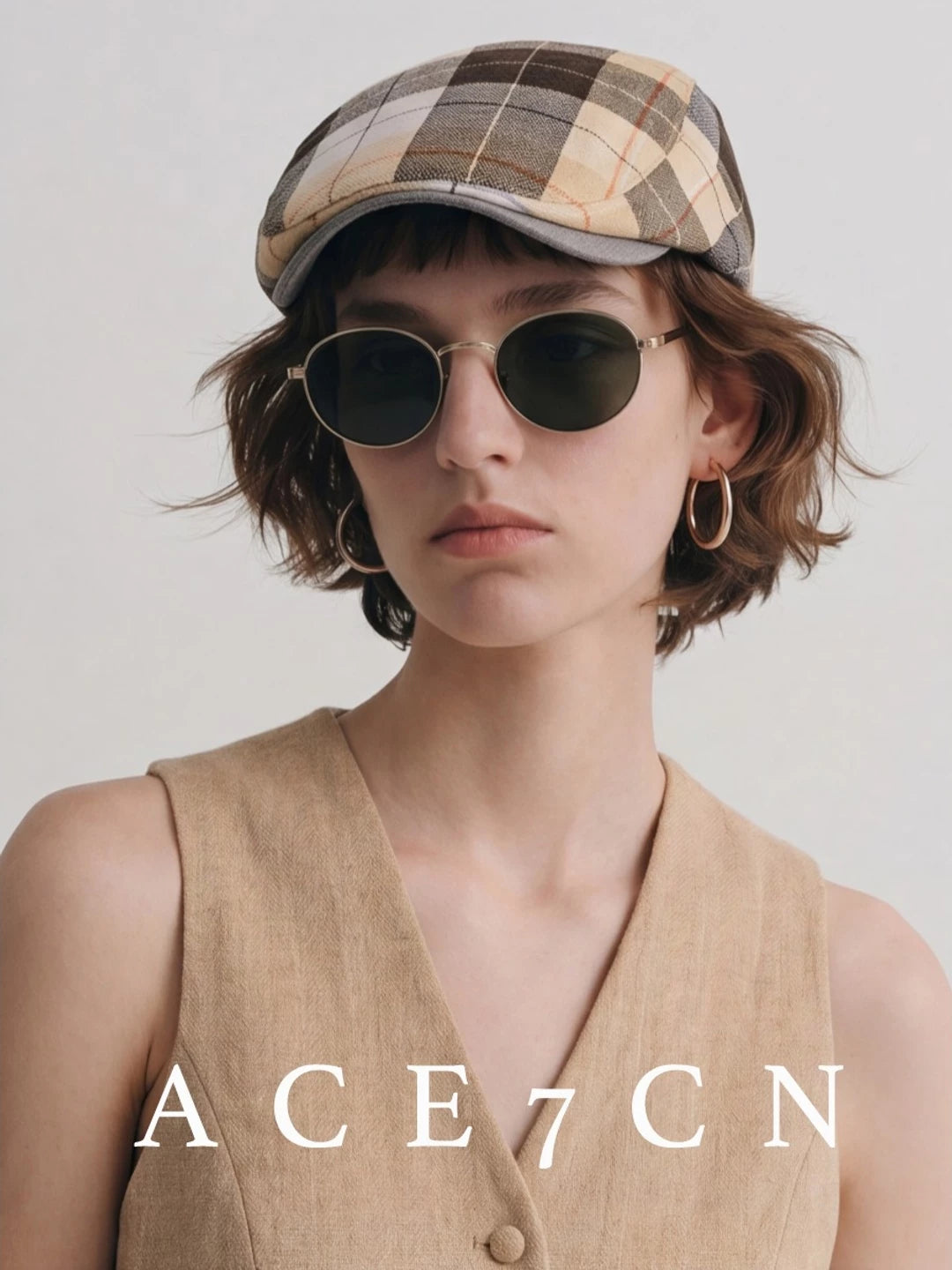 Lightweight Plaid Flat Cap — ACE7CN