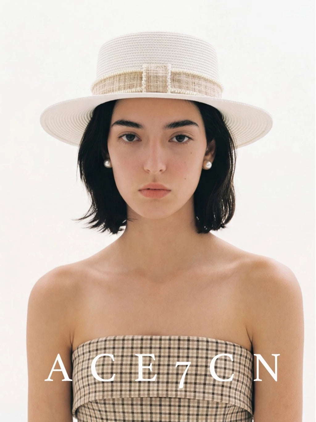 Fine Paper-Straw Wide-Brim Fedora — ACE7CN