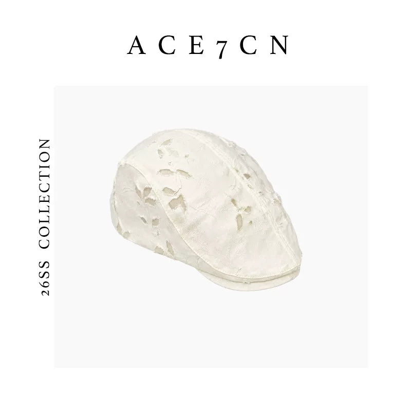 Embossed Burnout Flat Cap — ACE7CN