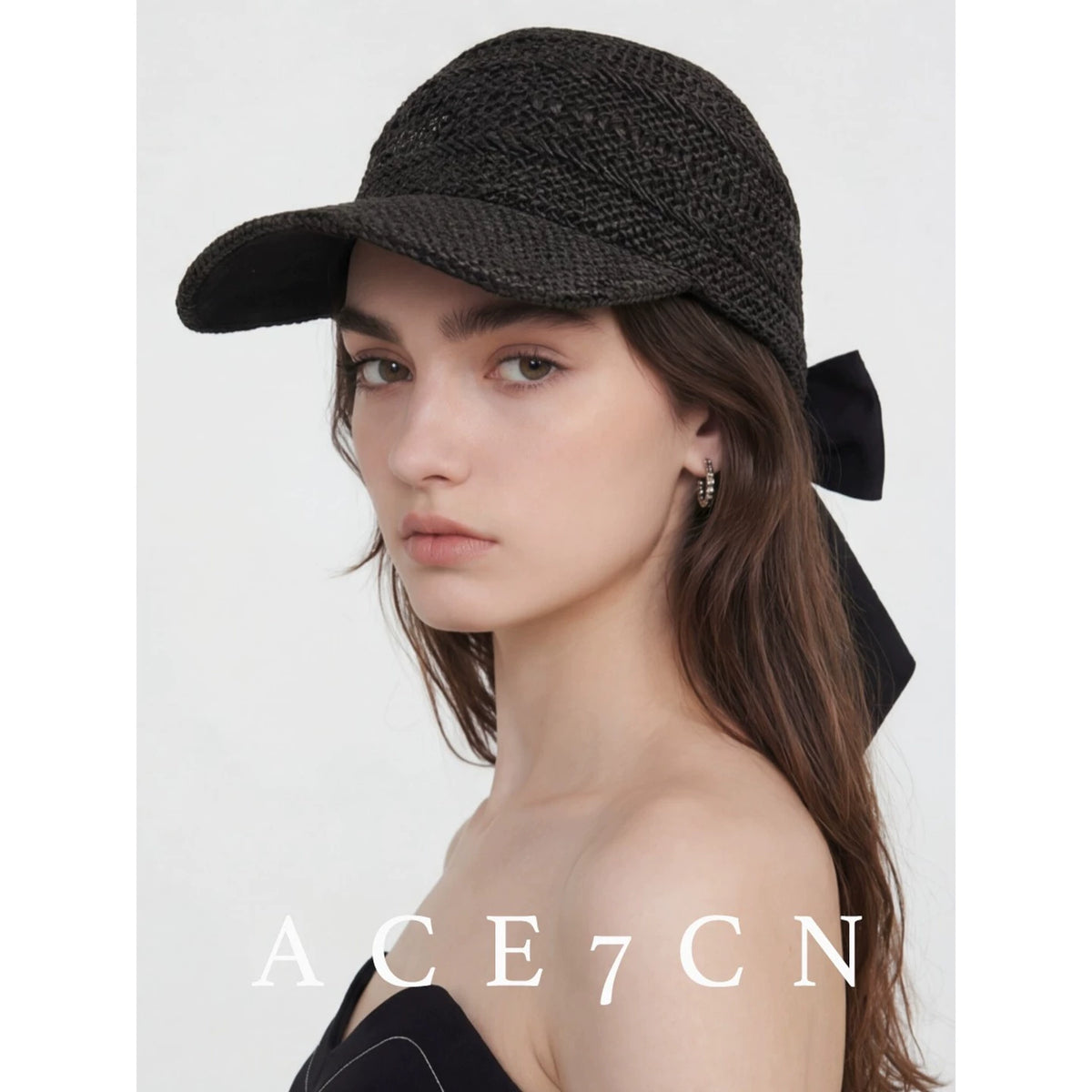 Openwork Paper-Straw Baseball Cap — ACE7CN