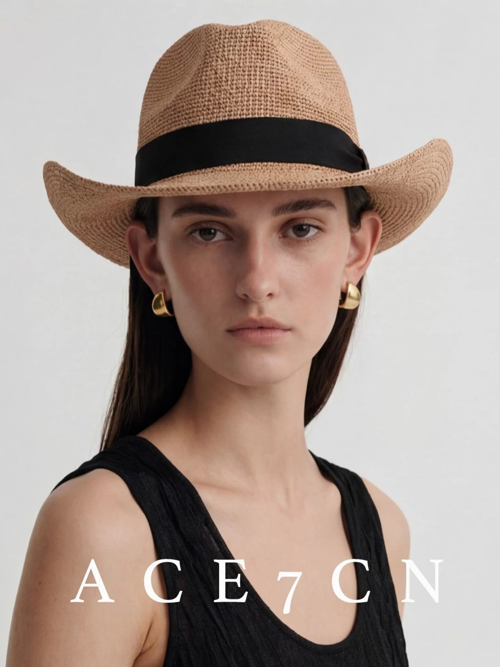 Hand-Woven Raffia Western Fedora — ACE7CN