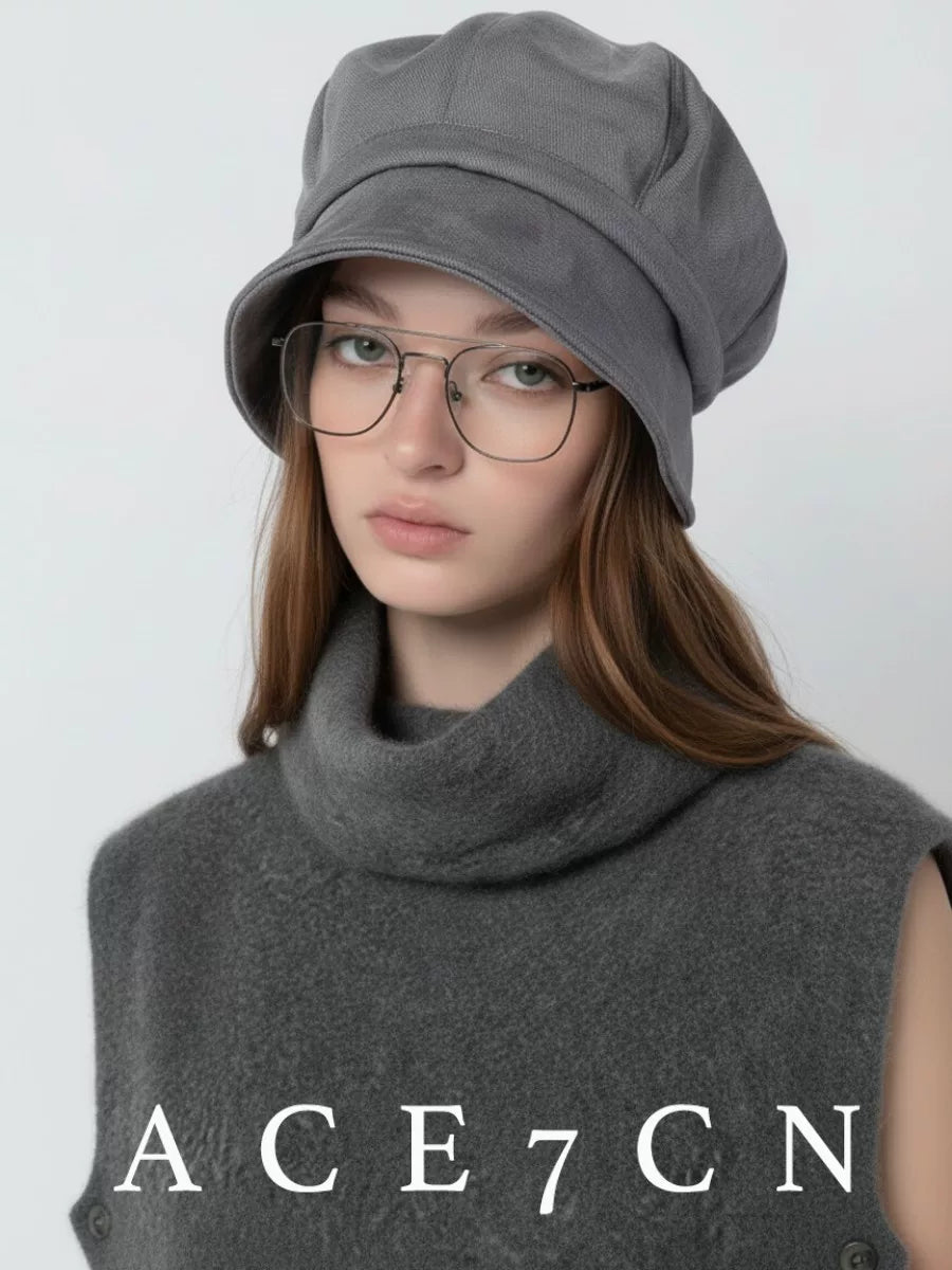 Cool-Tone Suede Octagonal Newsboy Cap — ACE7CN