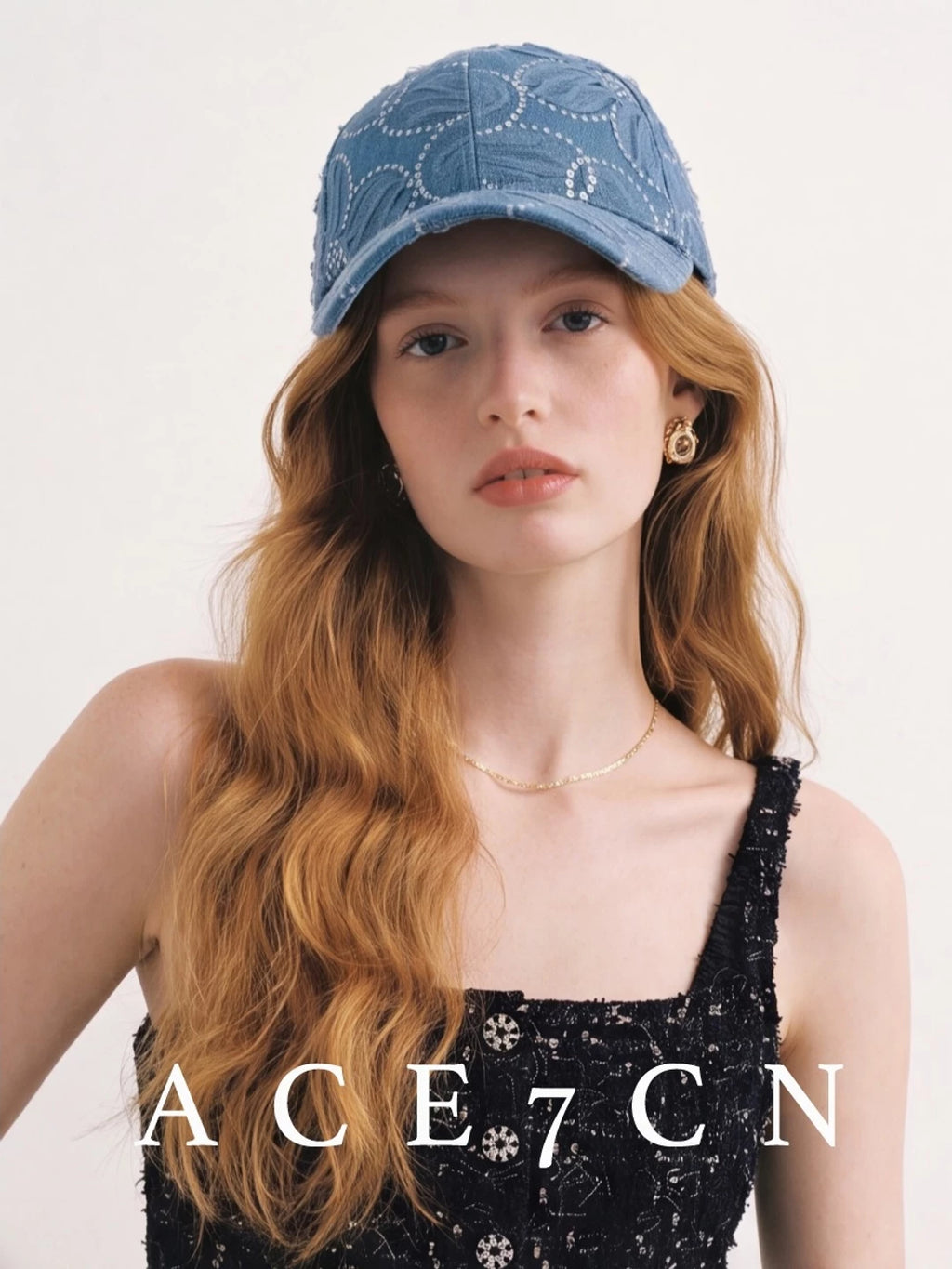 Lace-Embroidered Baseball Cap — ACE7CN