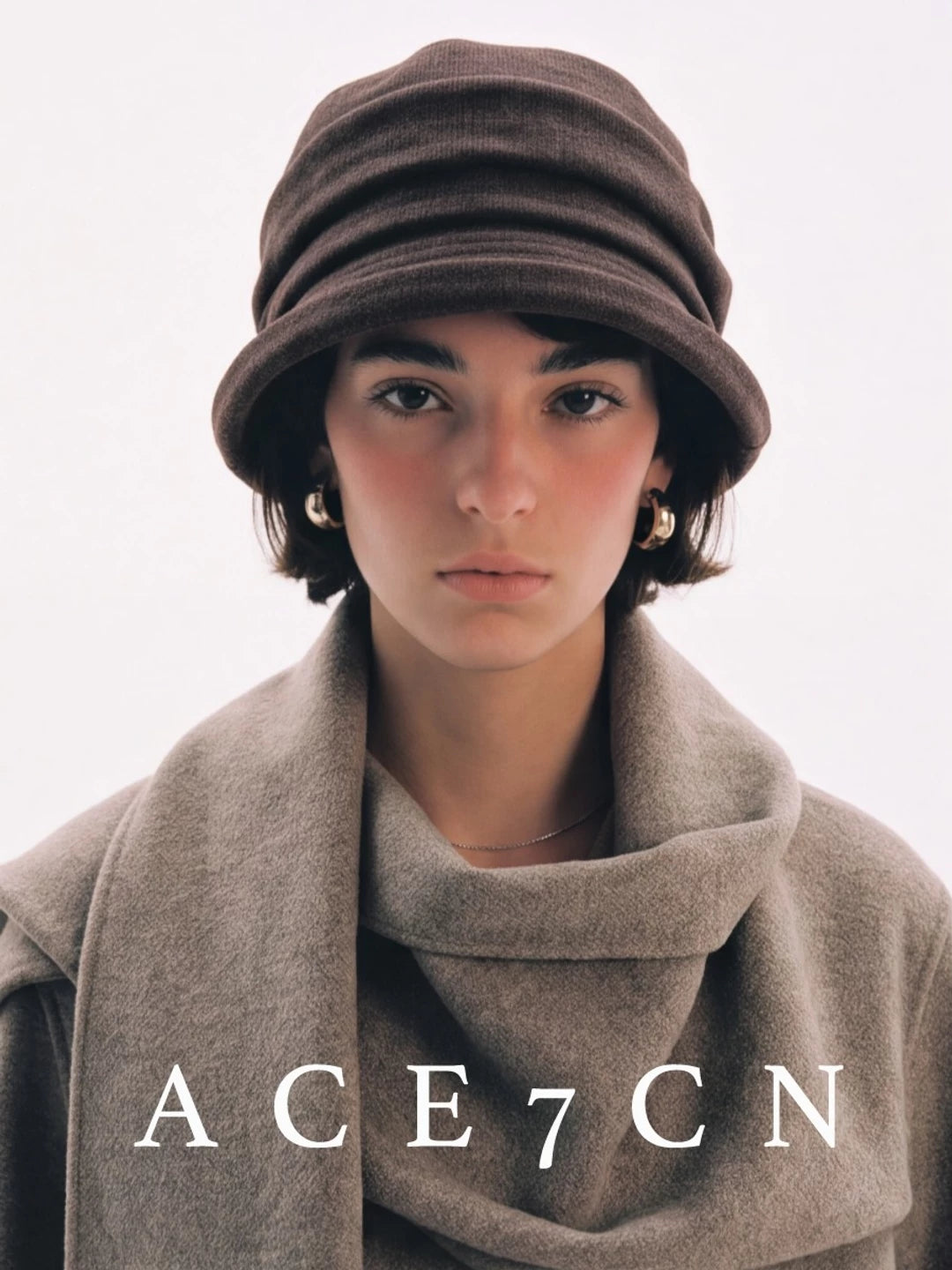 Japanese Niche Handmade Pleated Roll-Brim Bucket Hat Pleated