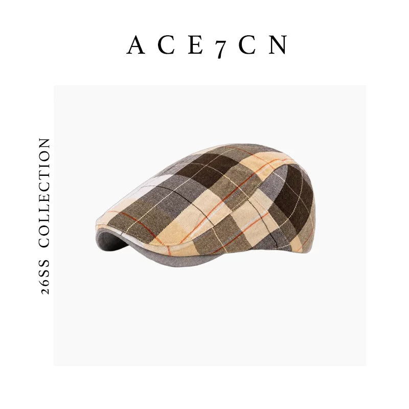Lightweight Plaid Flat Cap — ACE7CN