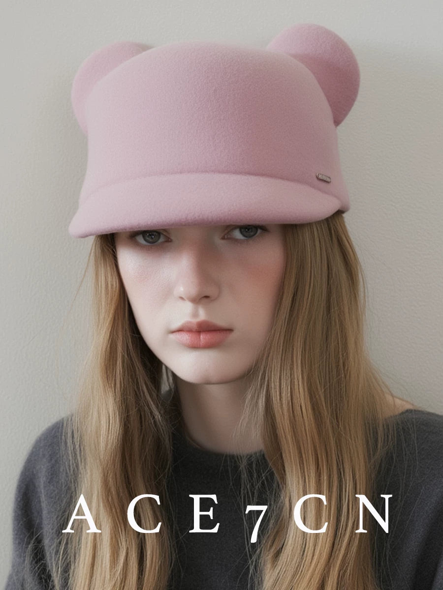Mouse-Ear Wool-Felt Equestrian Cap — ACE7CN
