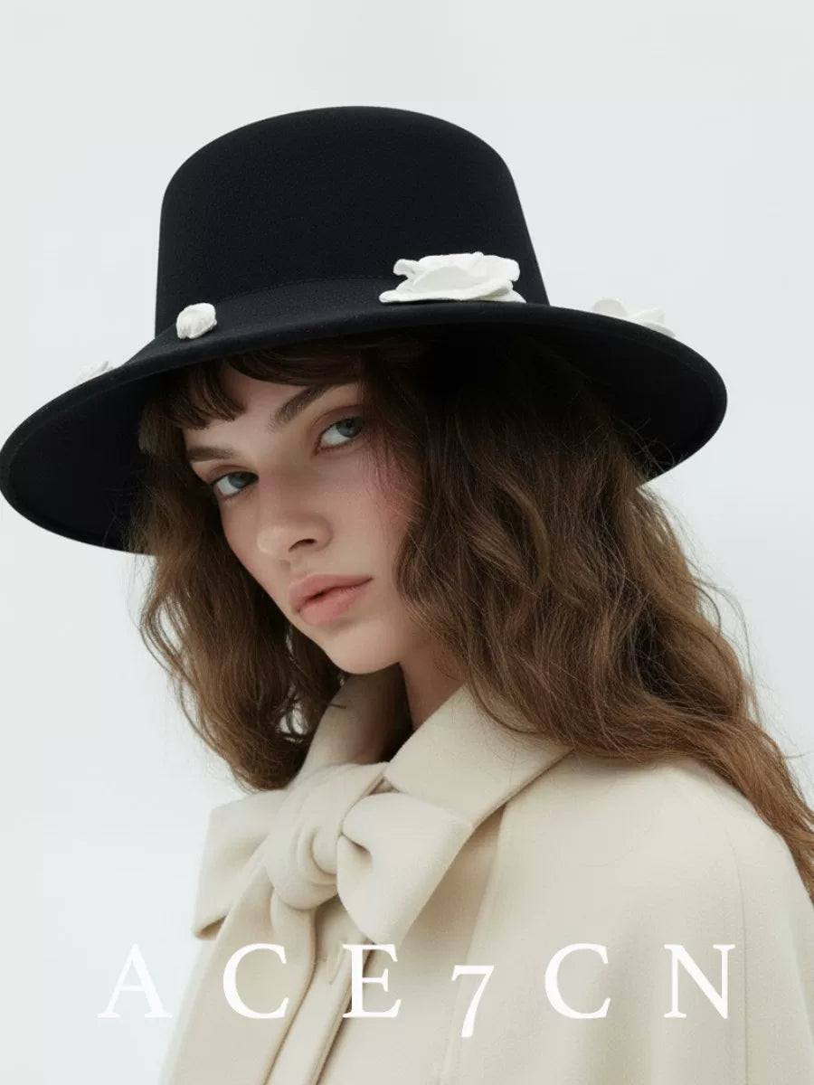 Camellia Wool Fedora — ACE7CN