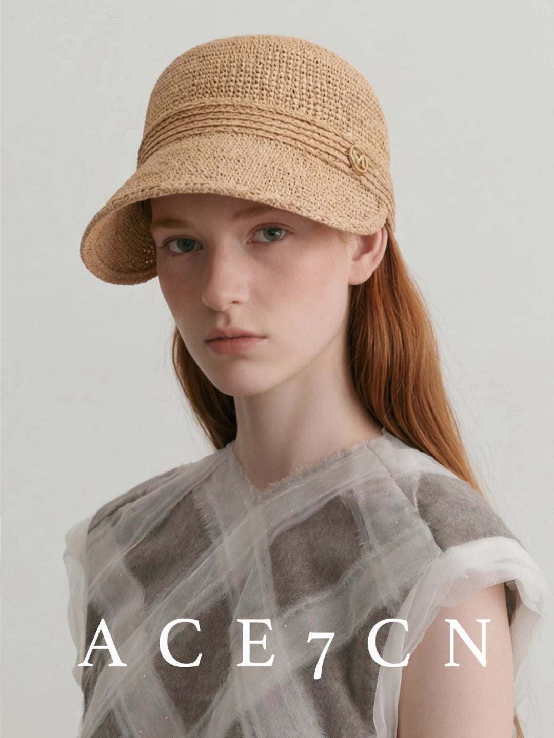 Wide-Brim Raffia Equestrian Hat — ACE7CN