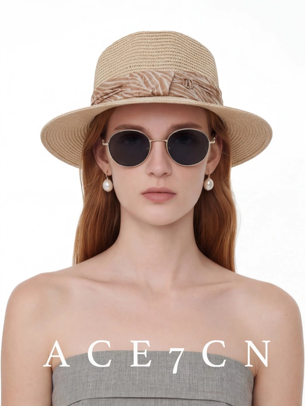 Pleated-Ribbon Wide-Brim Straw Panama Hat — ACE7CN