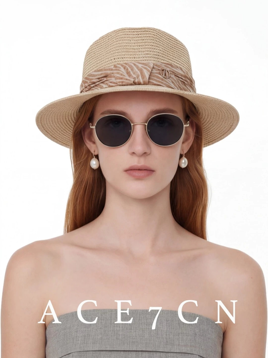 Pleated-Ribbon Wide-Brim Straw Panama Hat — ACE7CN