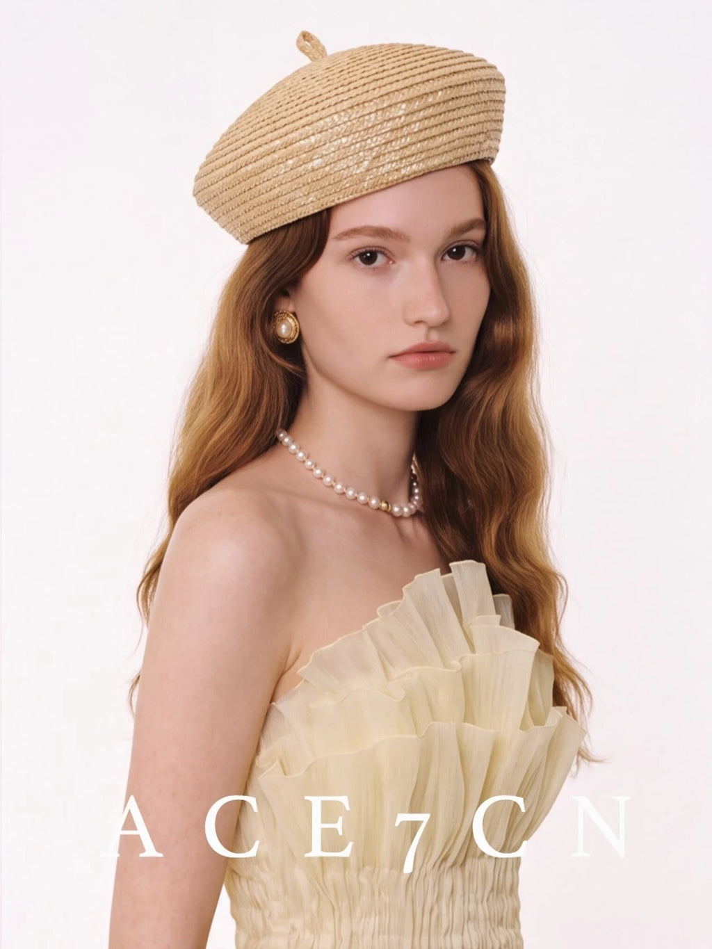 Wheat-Straw Pillbox Beret — ACE7CN