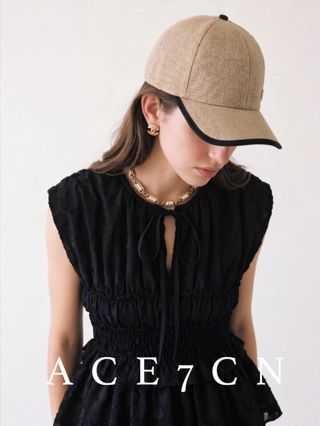 Multicolor Woven Straw Baseball Cap — ACE7CN