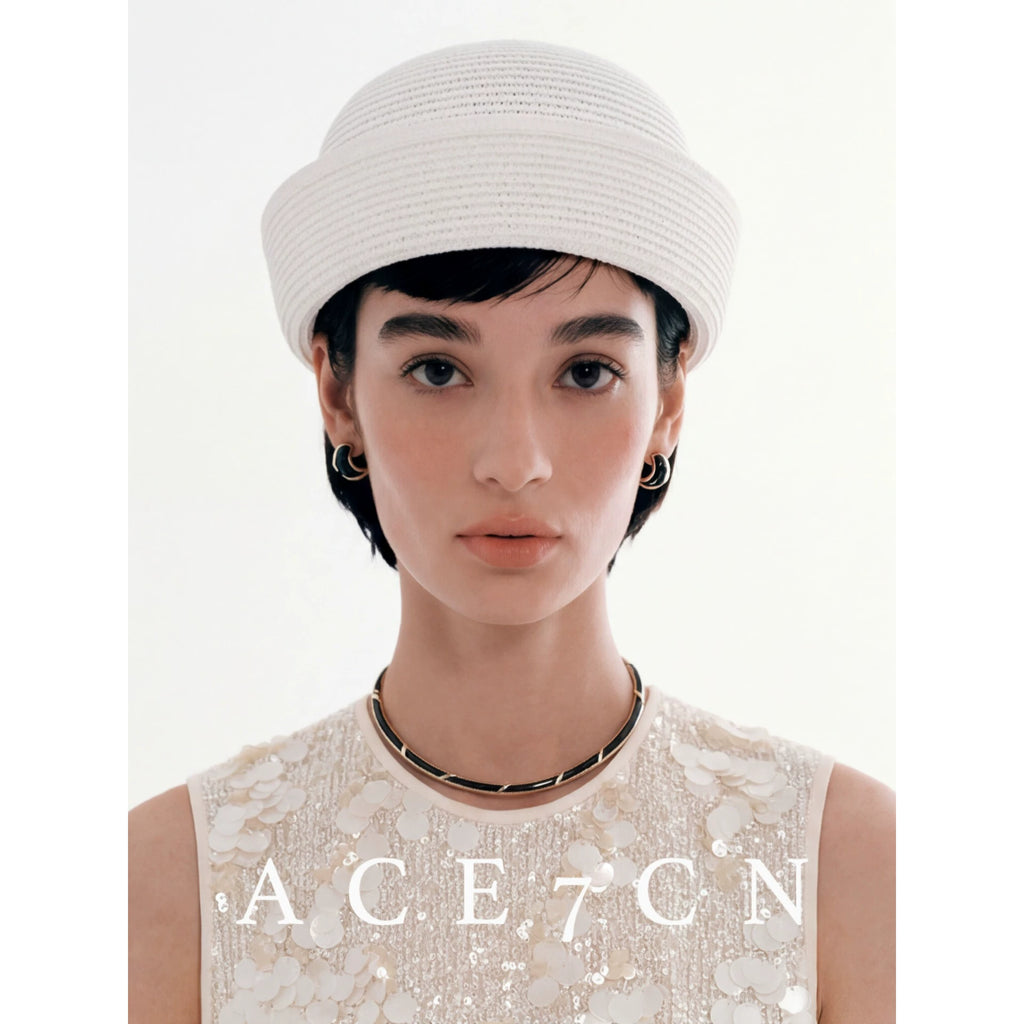 Domed Straw Pillbox Hat — ACE7CN