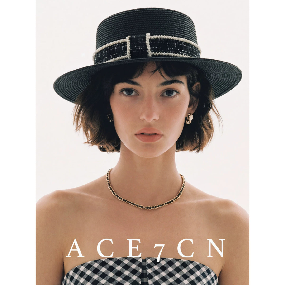 Fine Paper-Straw Wide-Brim Fedora — ACE7CN