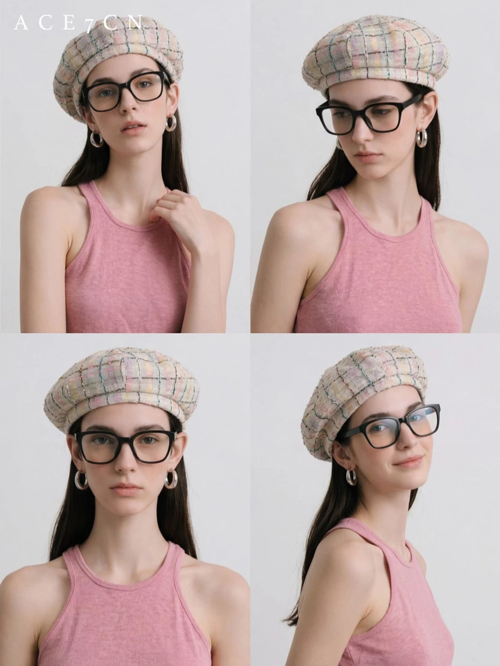 Hand-Stitched Tweed Painter Beret — ACE7CN