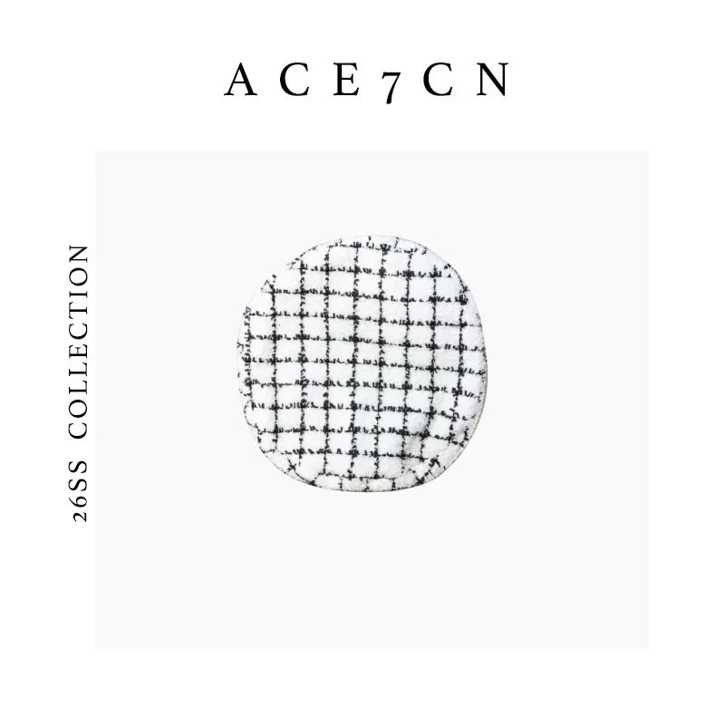 Plaid Tweed Beret — ACE7CN