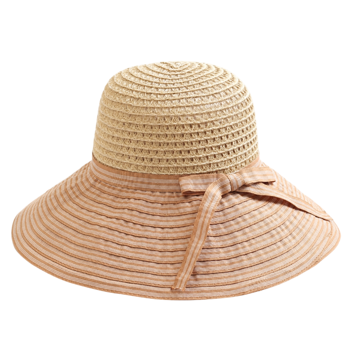 Bow-Trim Straw Sun Hat — ACE7CN