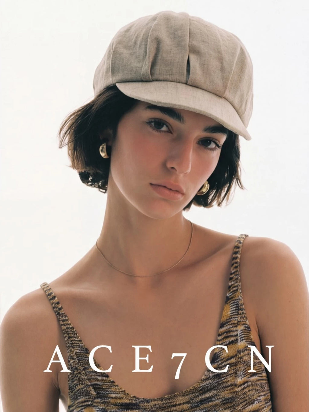 Breathable Linen Newsboy Cap — ACE7CN