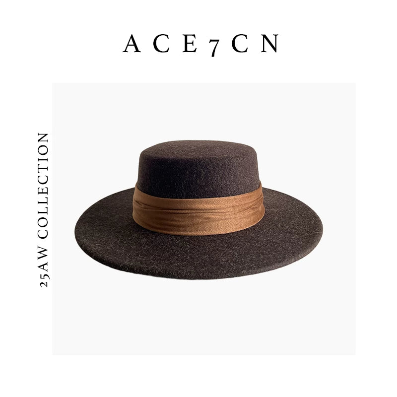 Flat-Top Wool Boater — ACE7CN