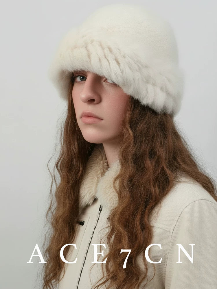 Woven Angora Snow Hat — ACE7CN