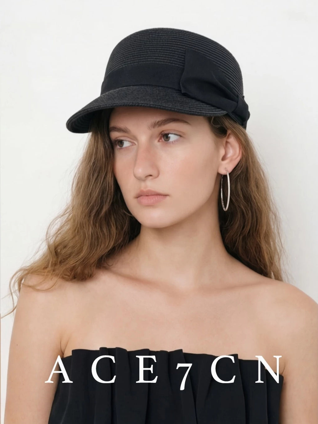 Oversized-Bow Straw Sun Hat — ACE7CN