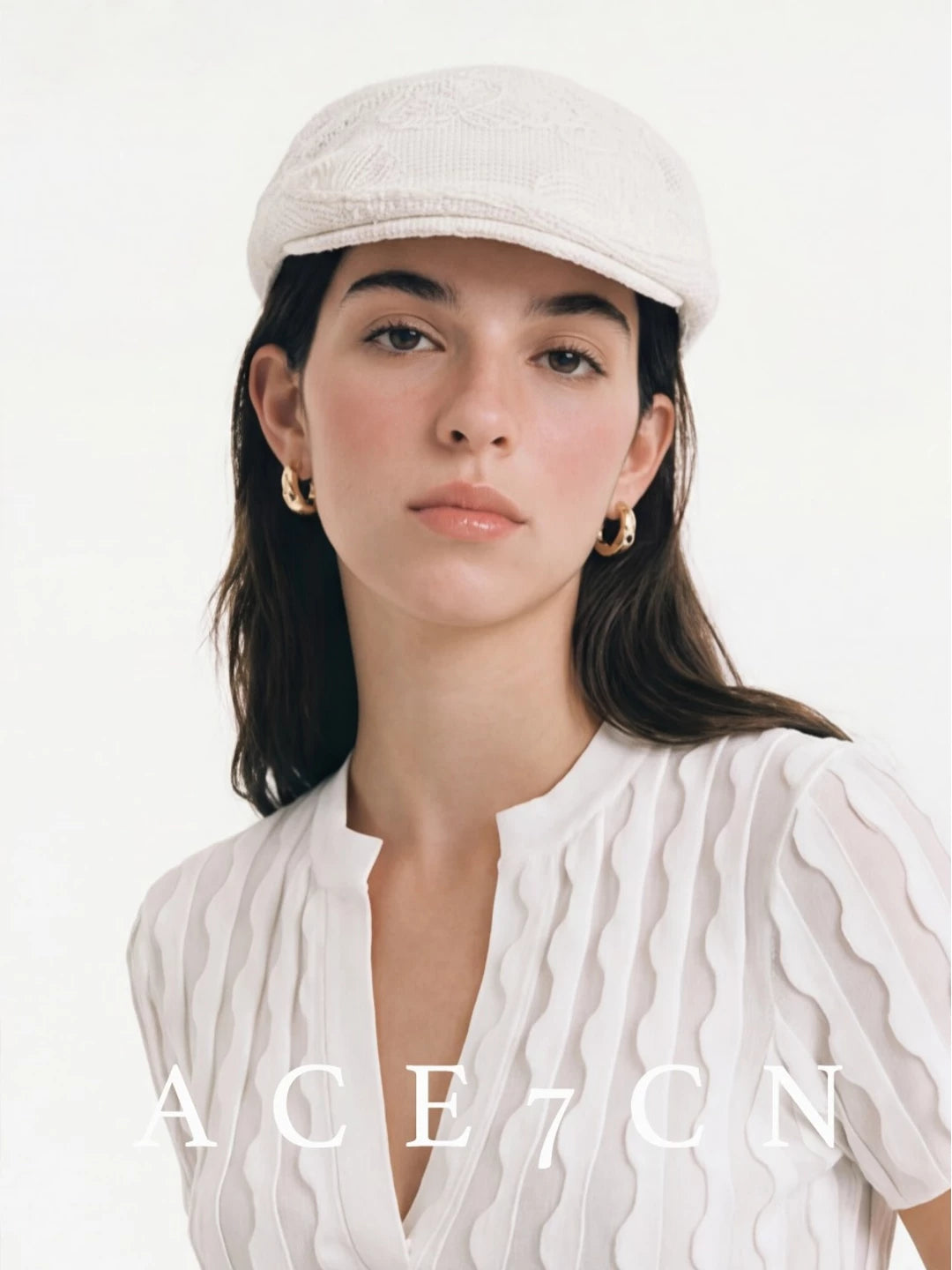 Floral Crochet Flat Cap — ACE7CN