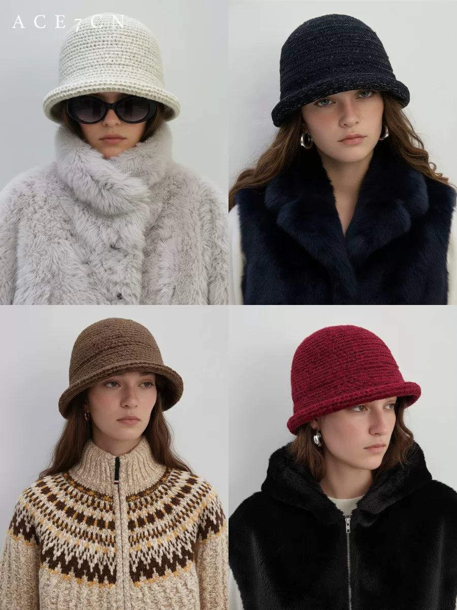 Roll-Brim Hand-Crochet Bucket Hat — ACE7CN