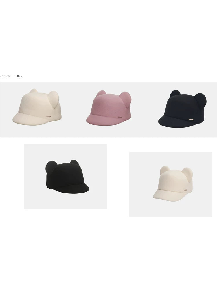 Mouse-Ear Wool-Felt Equestrian Cap — ACE7CN