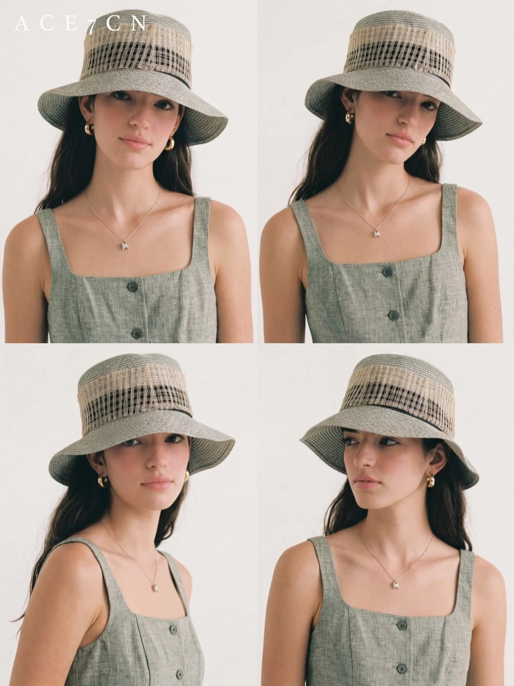 Gray Runway Straw Fedora — ACE7CN