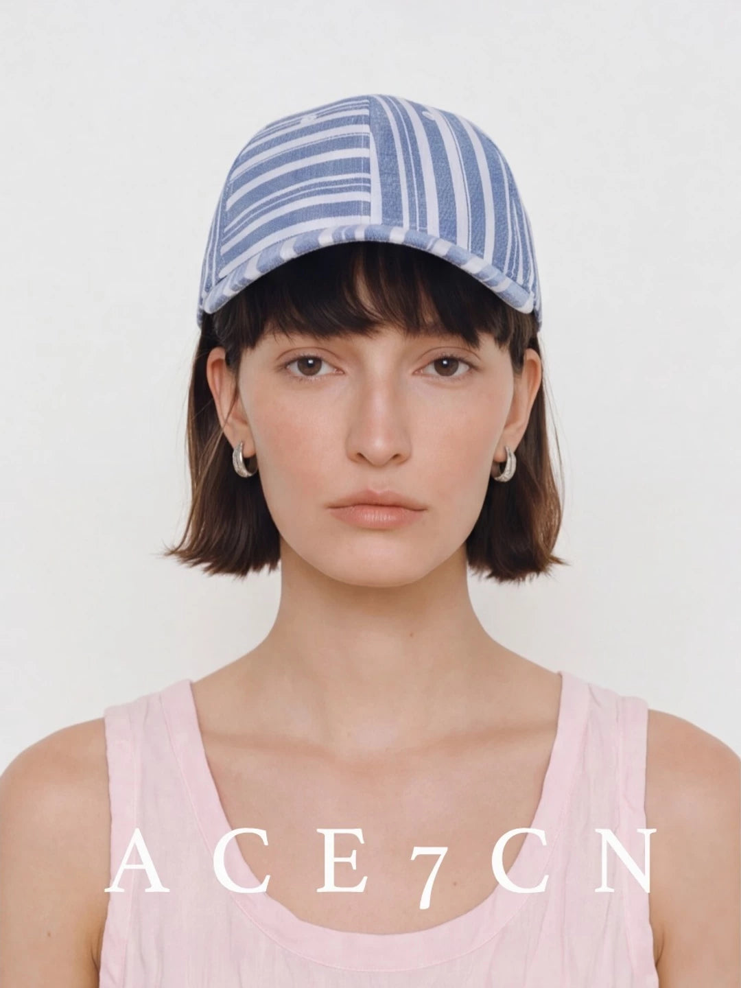 Striped Linen Baseball Cap — ACE7CN