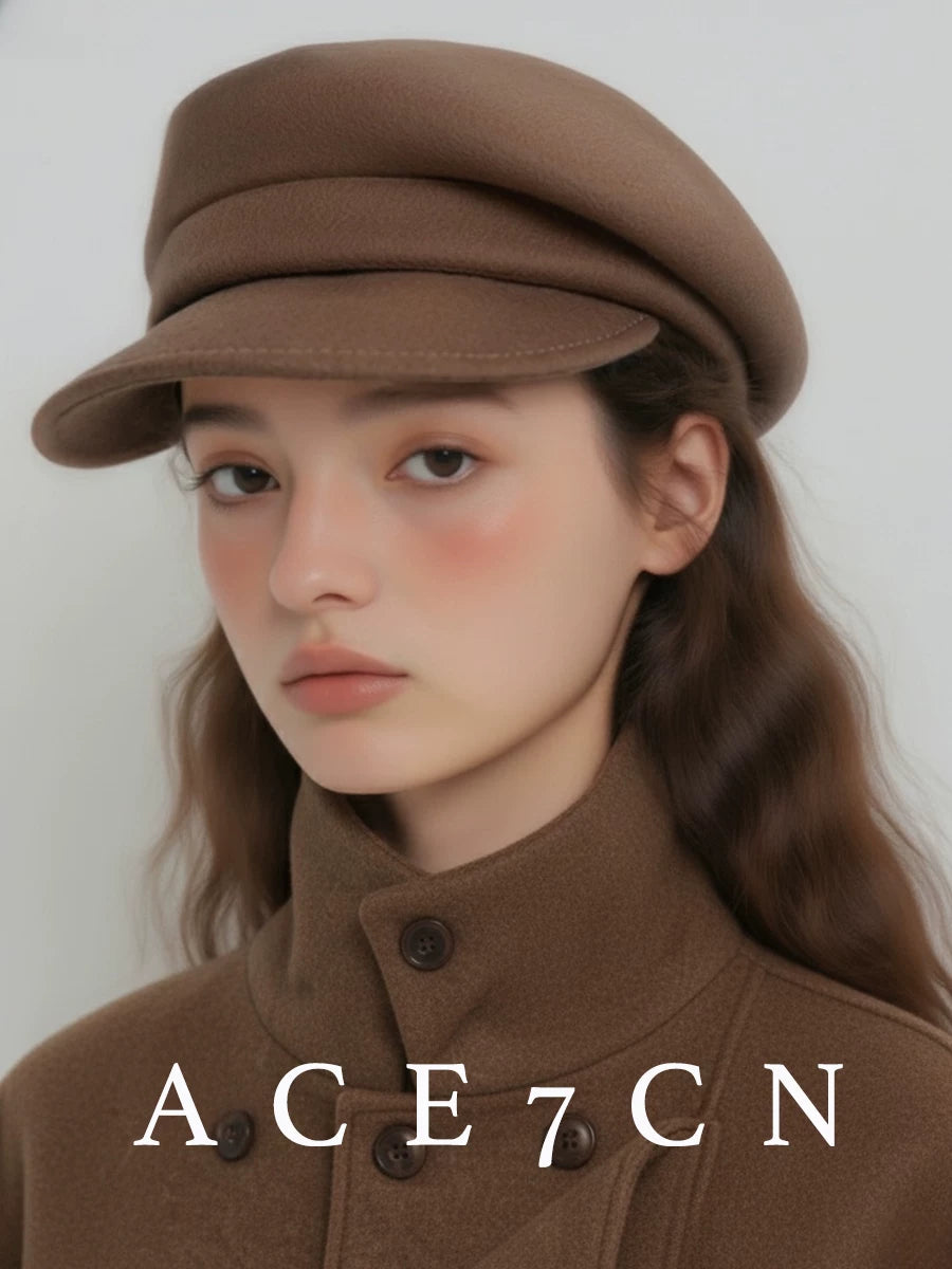 Octagonal Wool Newsboy Cap — ACE7CN