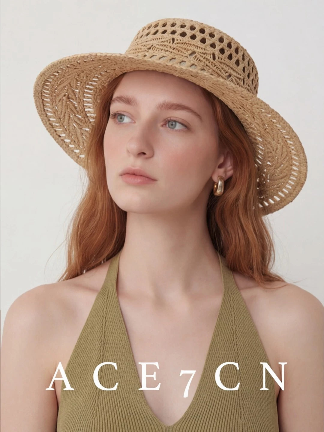 Openwork Hand-Woven Raffia Fedora — ACE7CN