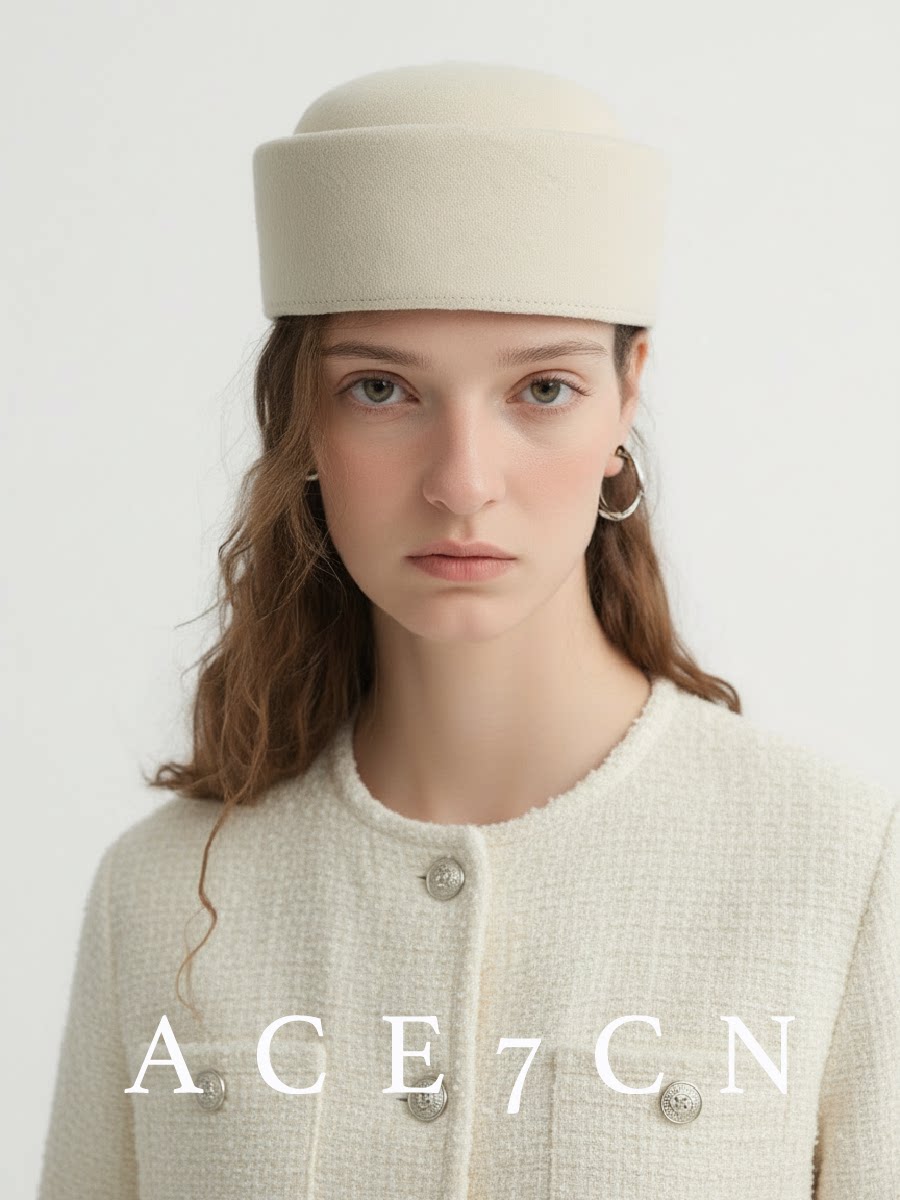 Round-Top Wool Pillbox Hat — ACE7CN