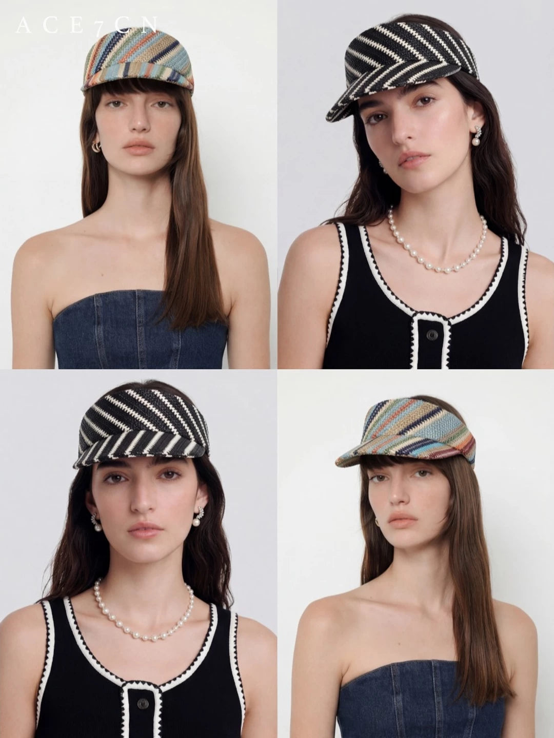 Striped Nautical Visor — ACE7CN