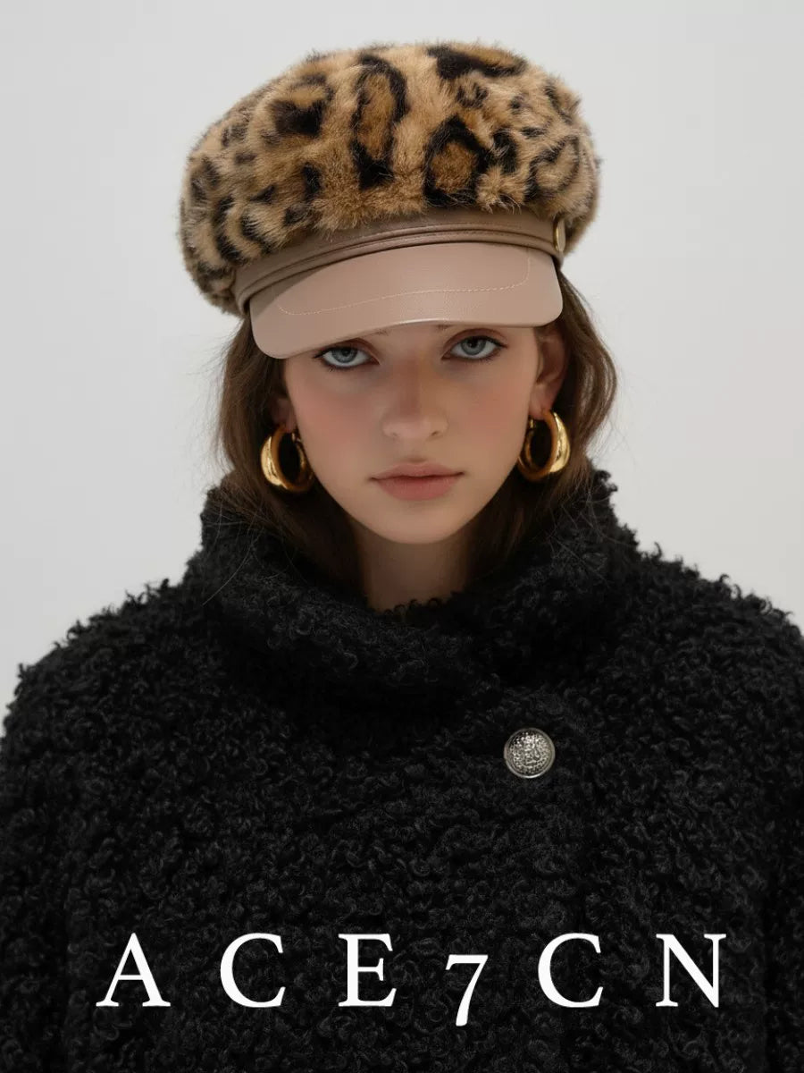 Leopard Octagonal Newsboy Cap — ACE7CN