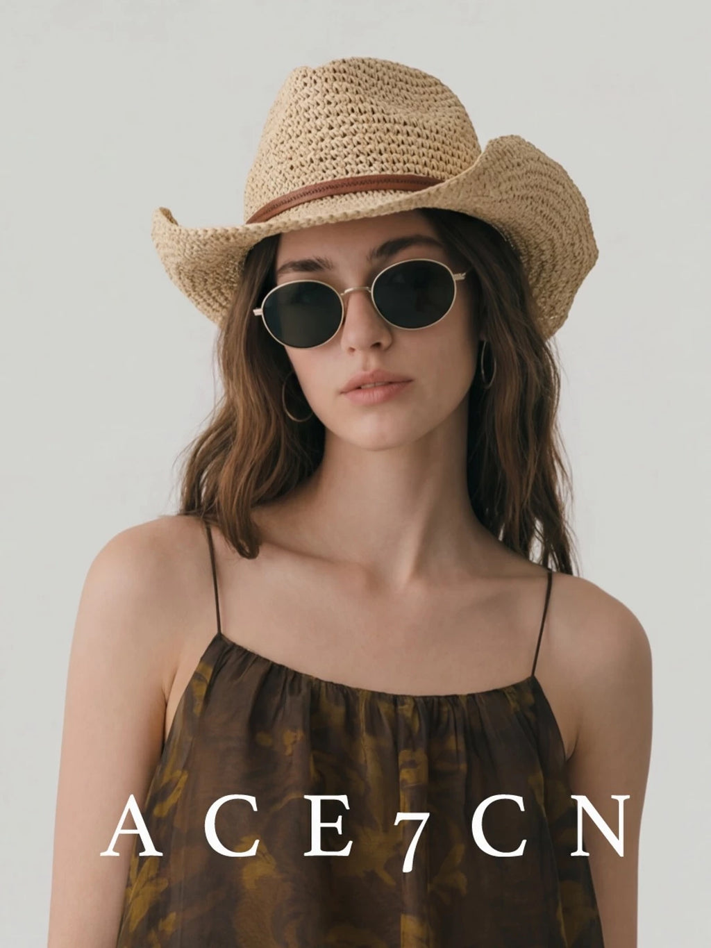 Openwork Straw Western Fedora — ACE7CN