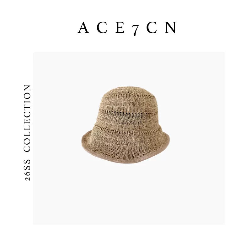 Foldable Openwork Crochet Bucket Hat — ACE7CN