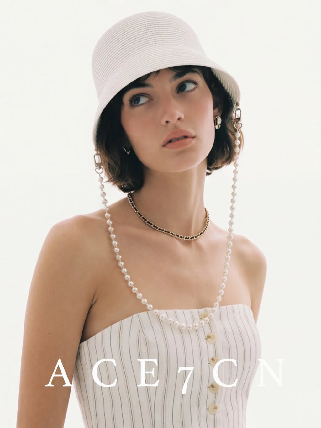 Pure White Lampshade Bucket Hat — ACE7CN