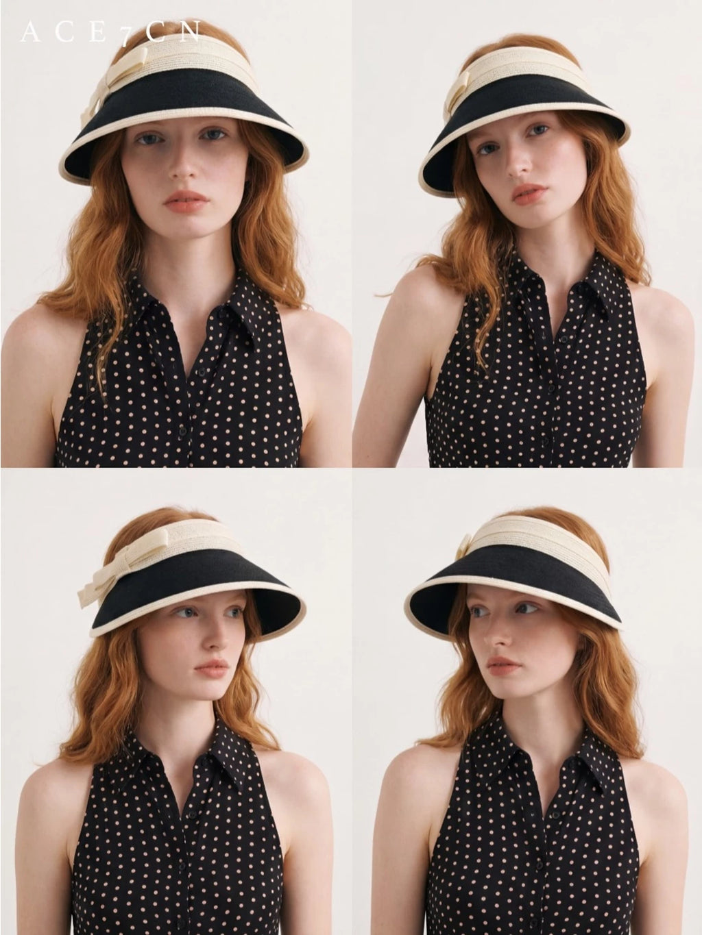 Bow-Detail Wide-Brim Visor — ACE7CN
