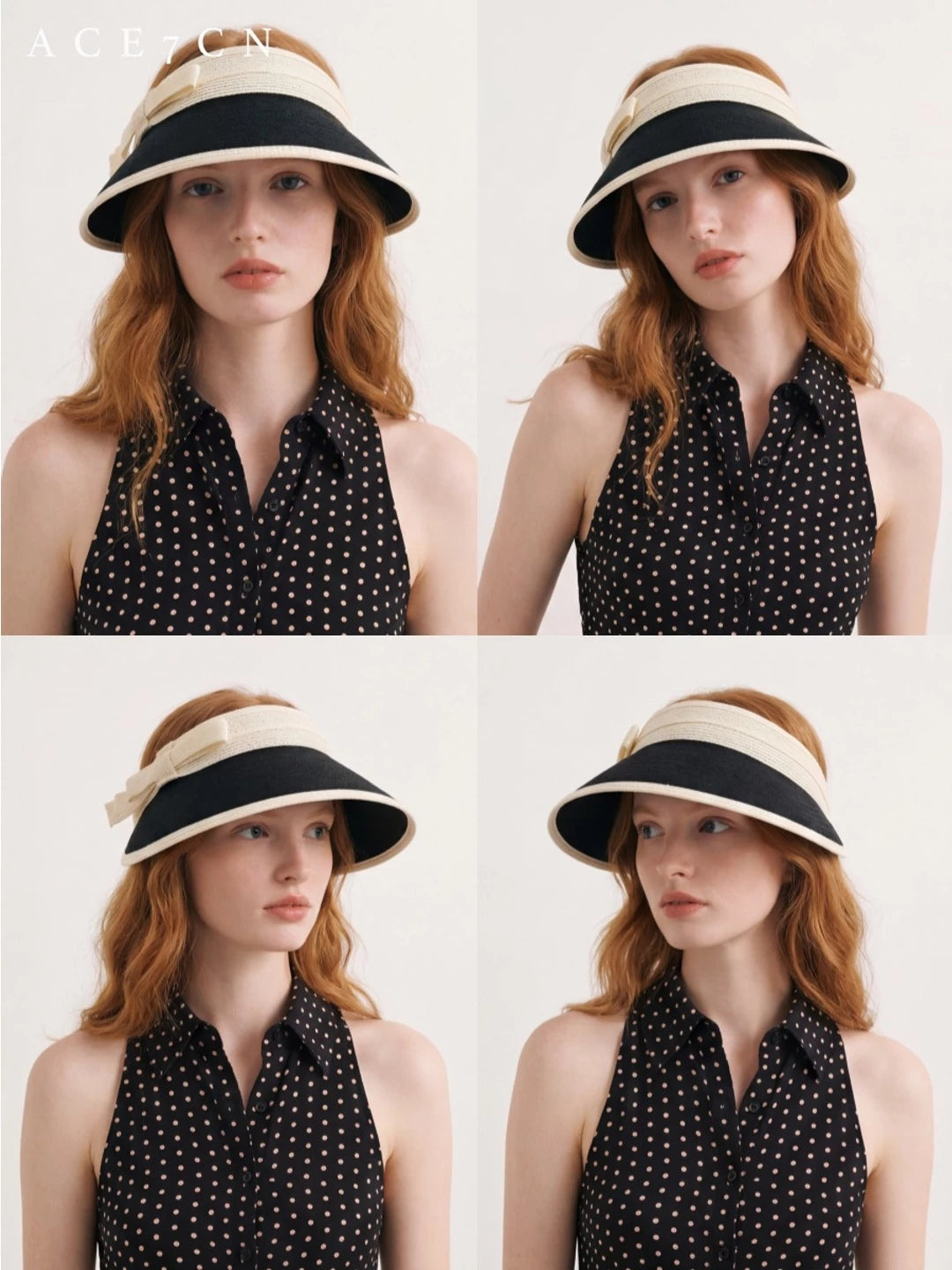 Bow-Detail Wide-Brim Visor — ACE7CN