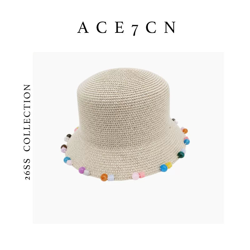 Colored-Stone Trim Bucket Hat — ACE7CN