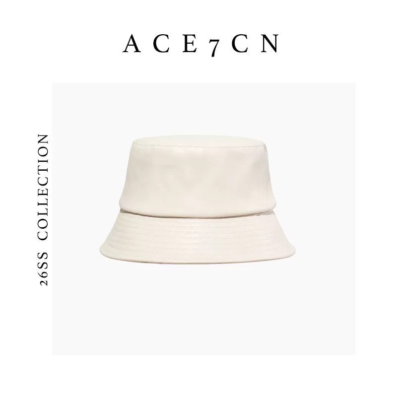 Faux-Leather Lampshade Bucket Hat — ACE7CN