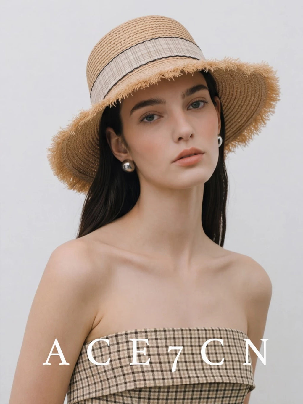 Bow-Detail Raffia Sun Hat — ACE7CN