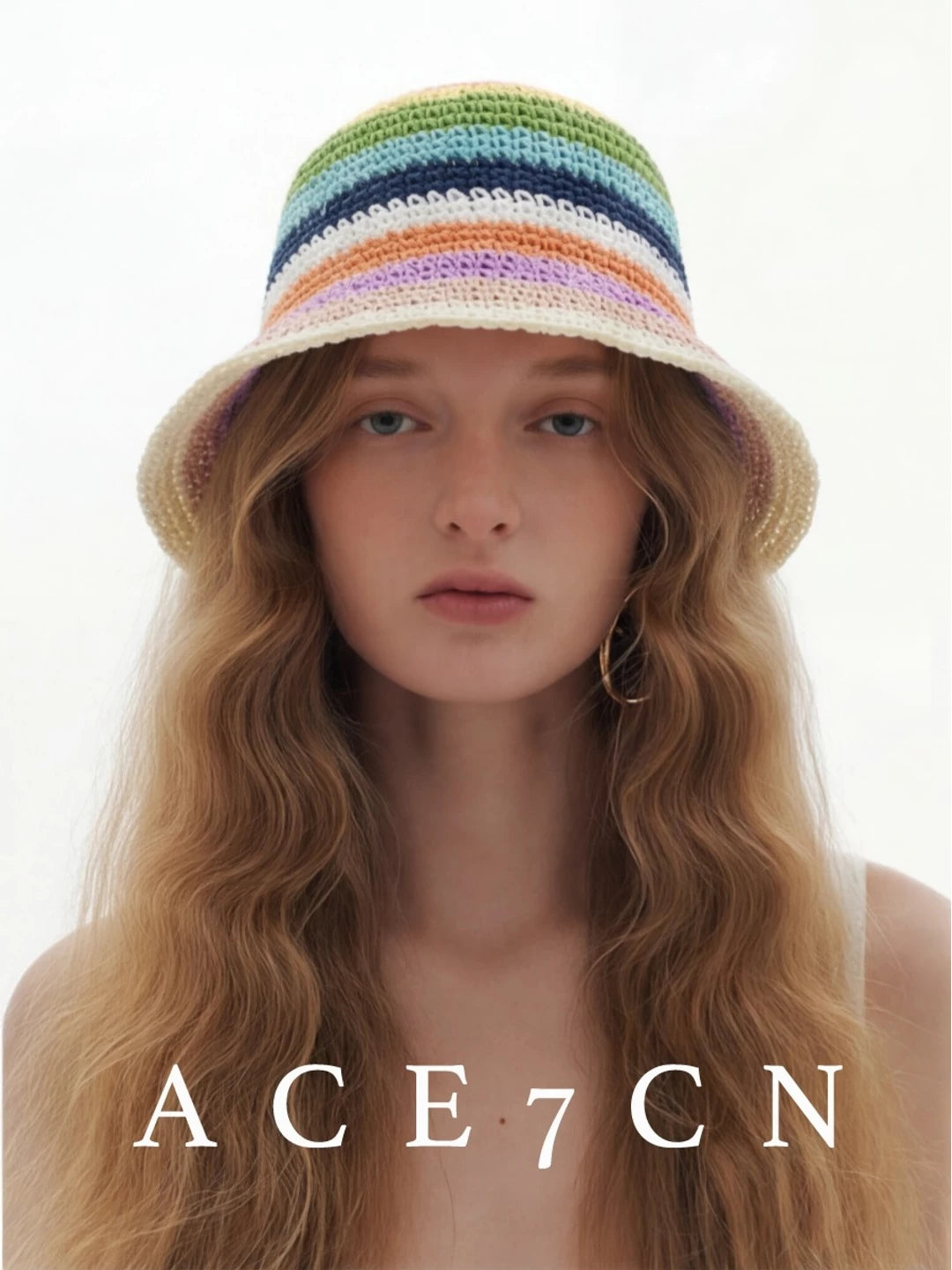 Rainbow-Stripe Bucket Hat — ACE7CN