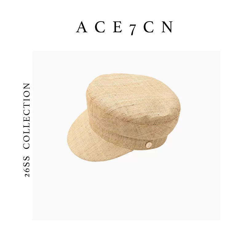 Custom-Dyed Straw Sailor Cap — ACE7CN