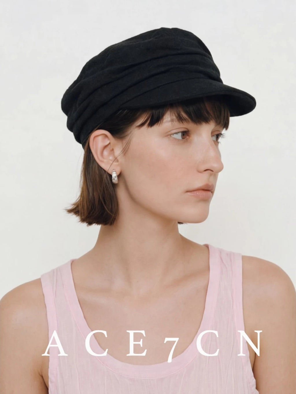 Pleated Linen Newsboy Cap — ACE7CN