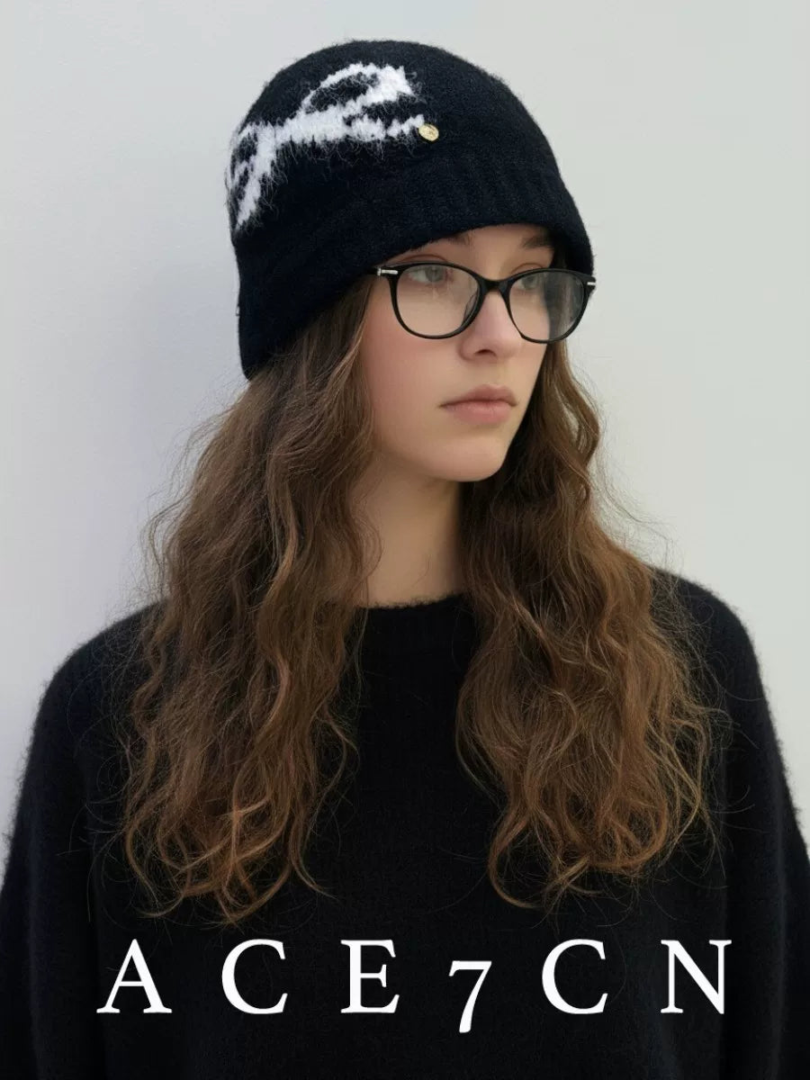Bow-Detail Jacquard Knit Beanie — ACE7CN